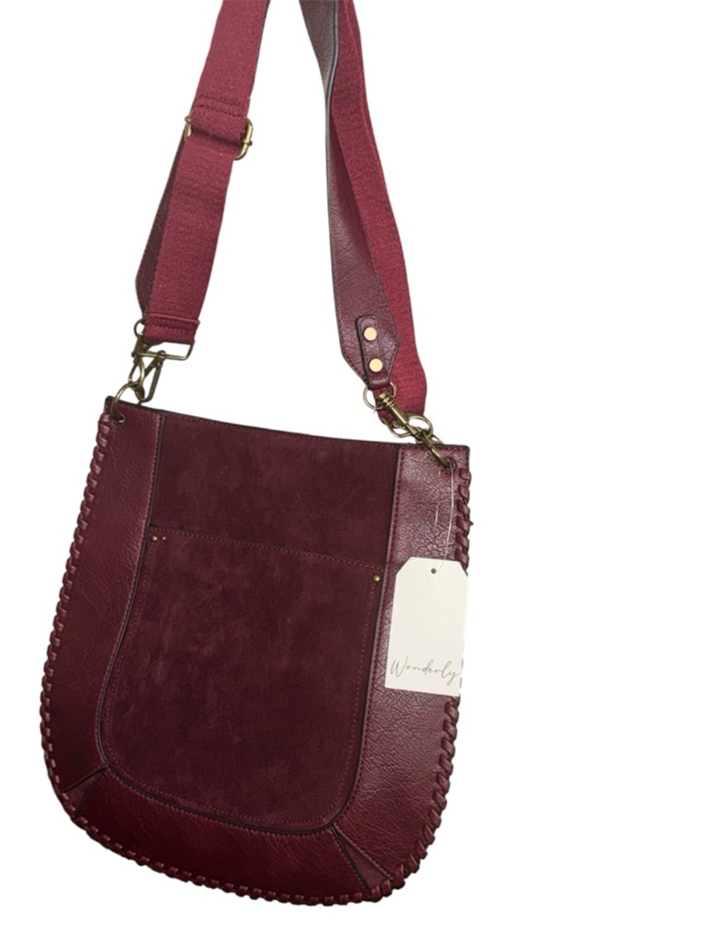 Wonderly
Whipstitched wine Hobo Bag Bag